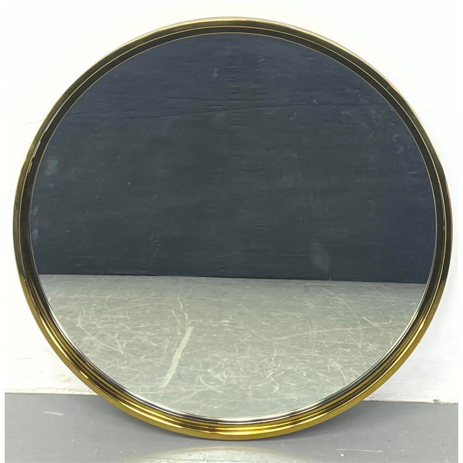 Heavy Gold Metal Framed Round Modernist 362c56