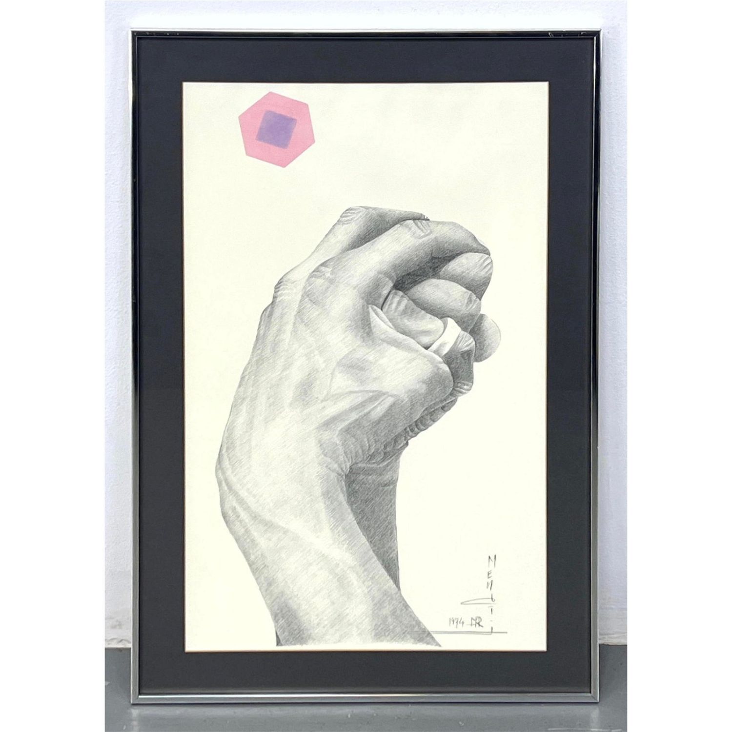 Pencil Drawing Print Clenched Hands  362c5f