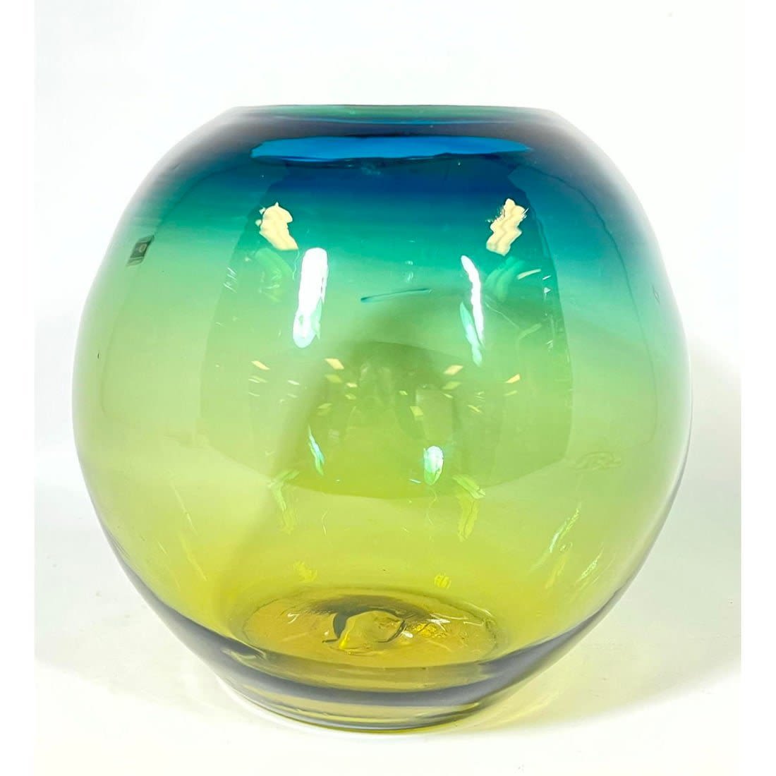 Blenko art glass vase. Ombre Colored