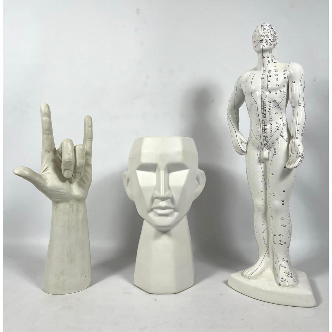 3pc Modernist Figural Sculptures.