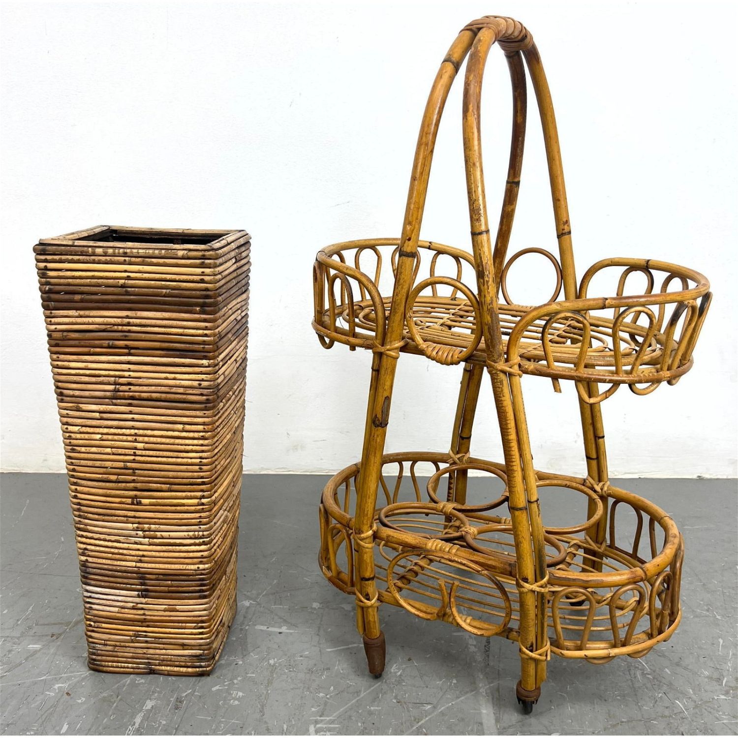 2pcs Rattan Wicker Bar Stand and 362d02