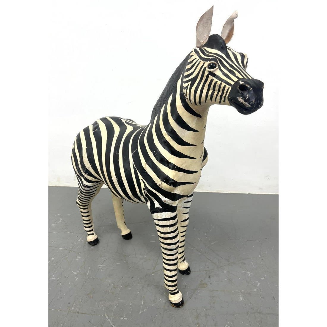 Leather Covered Standing Zebra 362d12