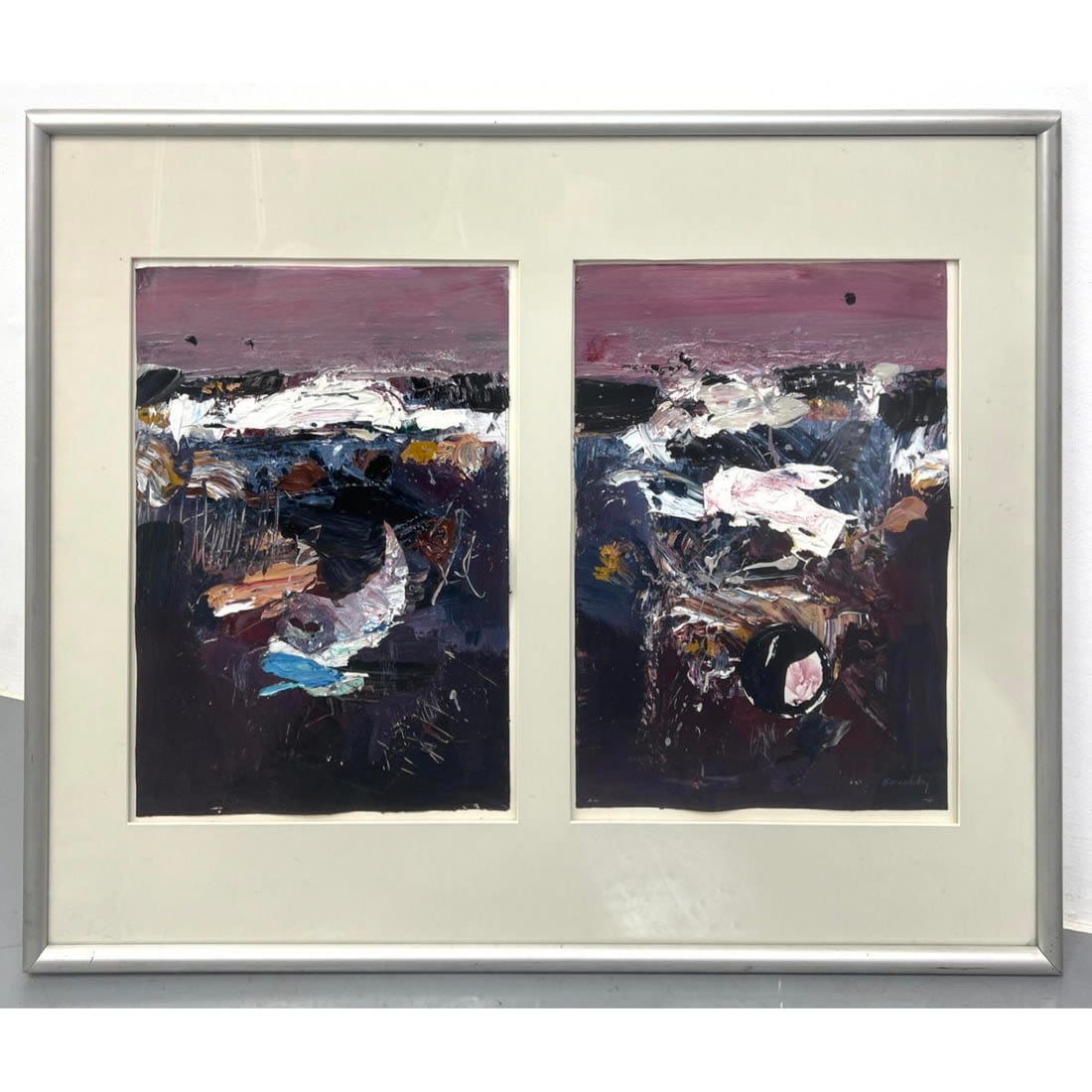 RUTH OLSEN WICKEY diptych Painting.