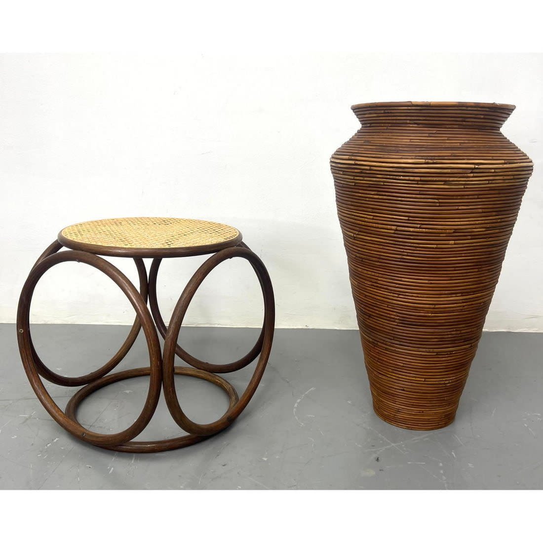 2pc Wicker and Bamboo Items Thonet 362d7e
