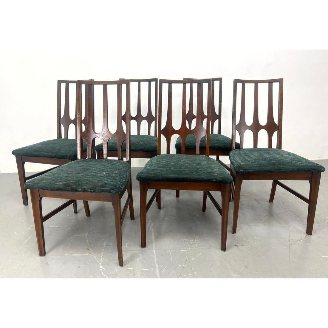 Set 6 Modernist Walnut Tall Back