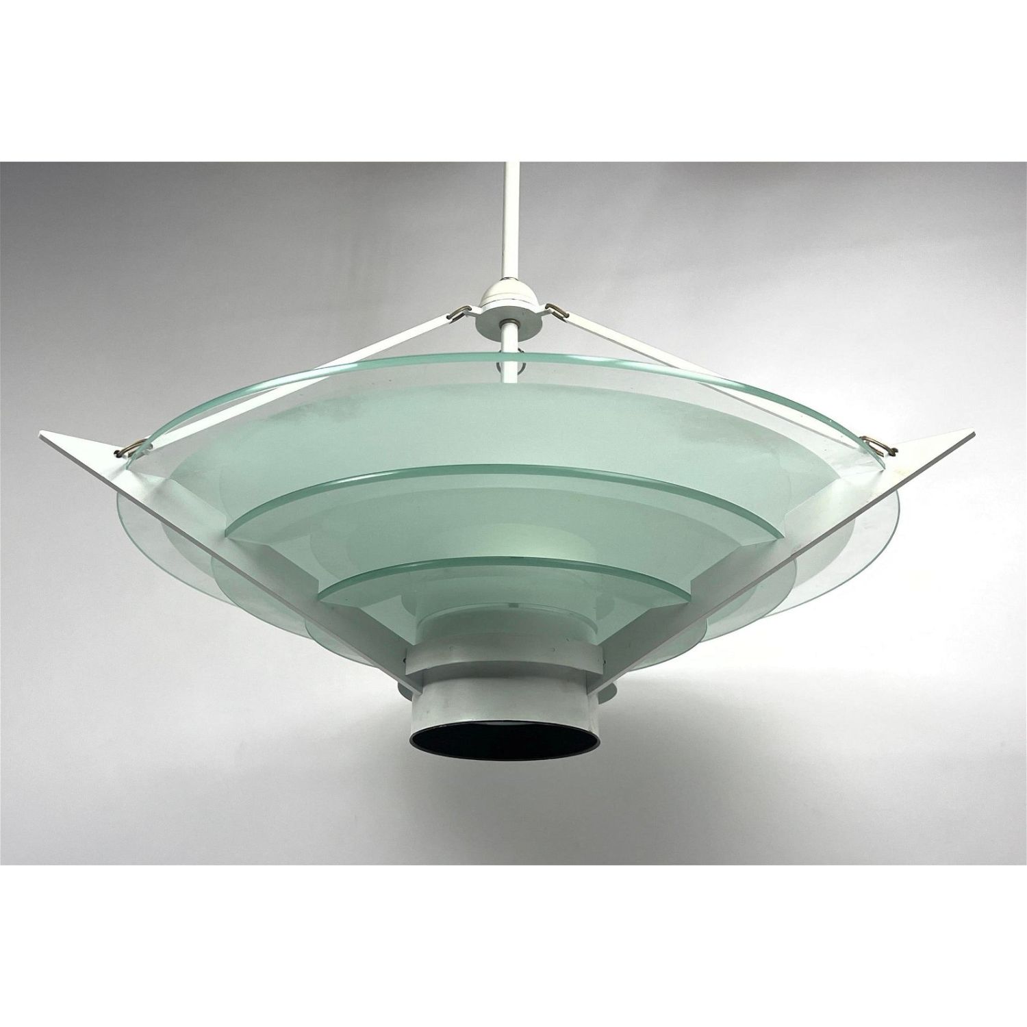 Canadian Modernist Glass Chandelier  362dbb