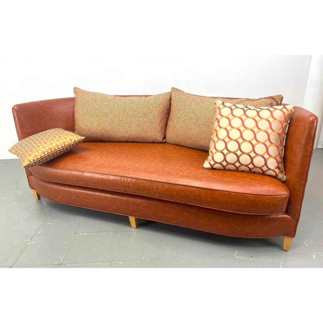 Rust colored Vinyl Modernist Sofa