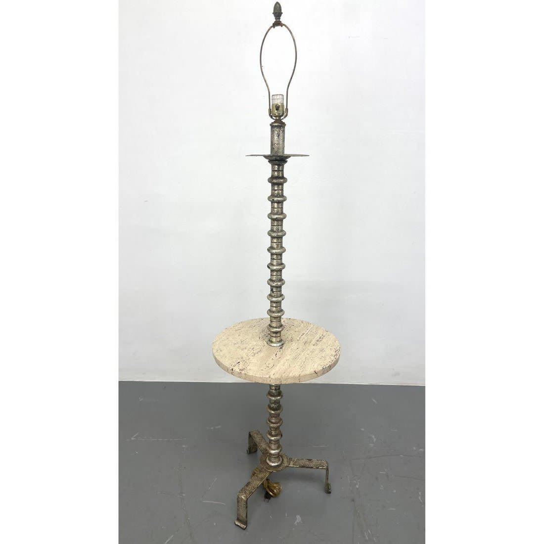 Metal and Travertine lamp table  362dd4