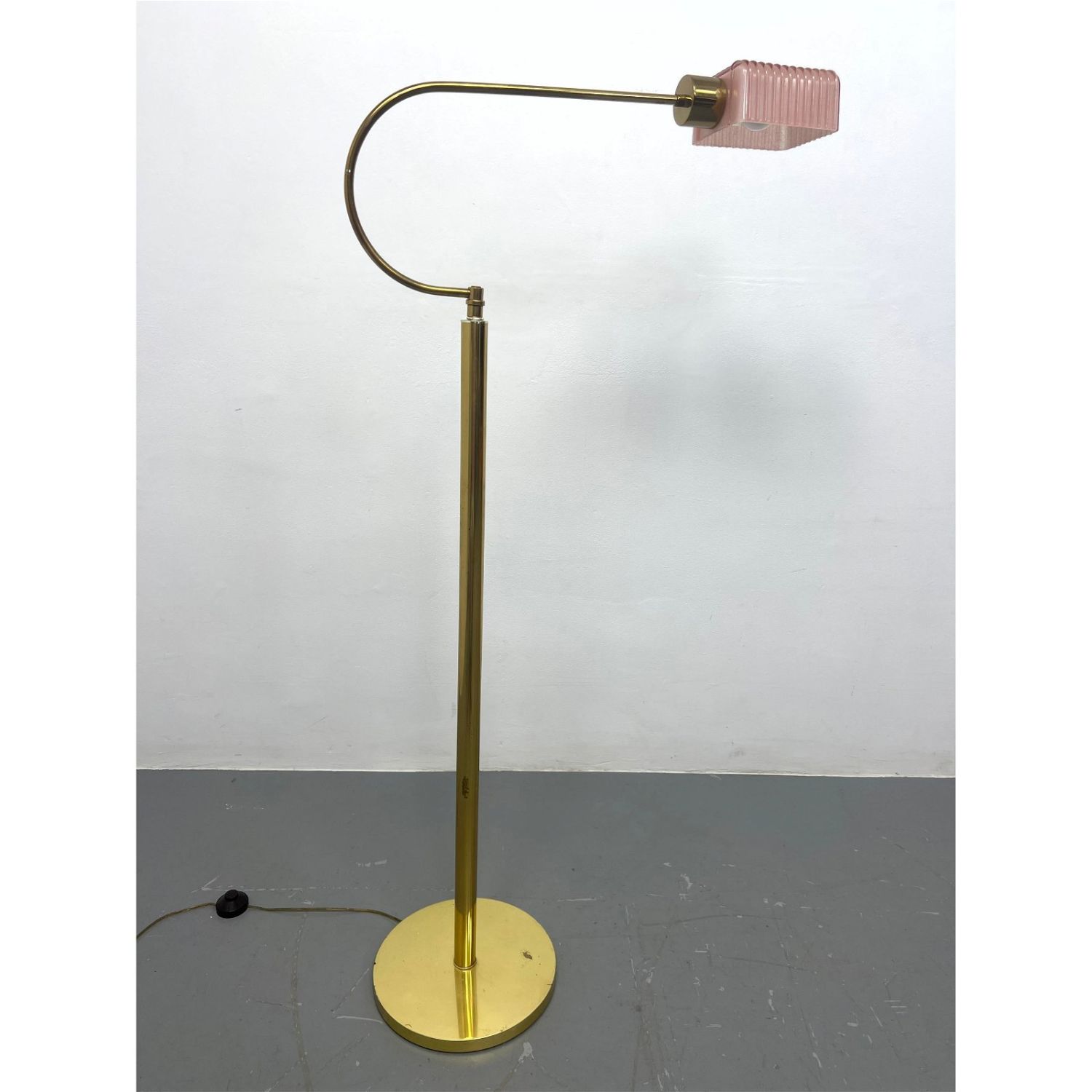 Modernist Brass Tone Floor Lamp.