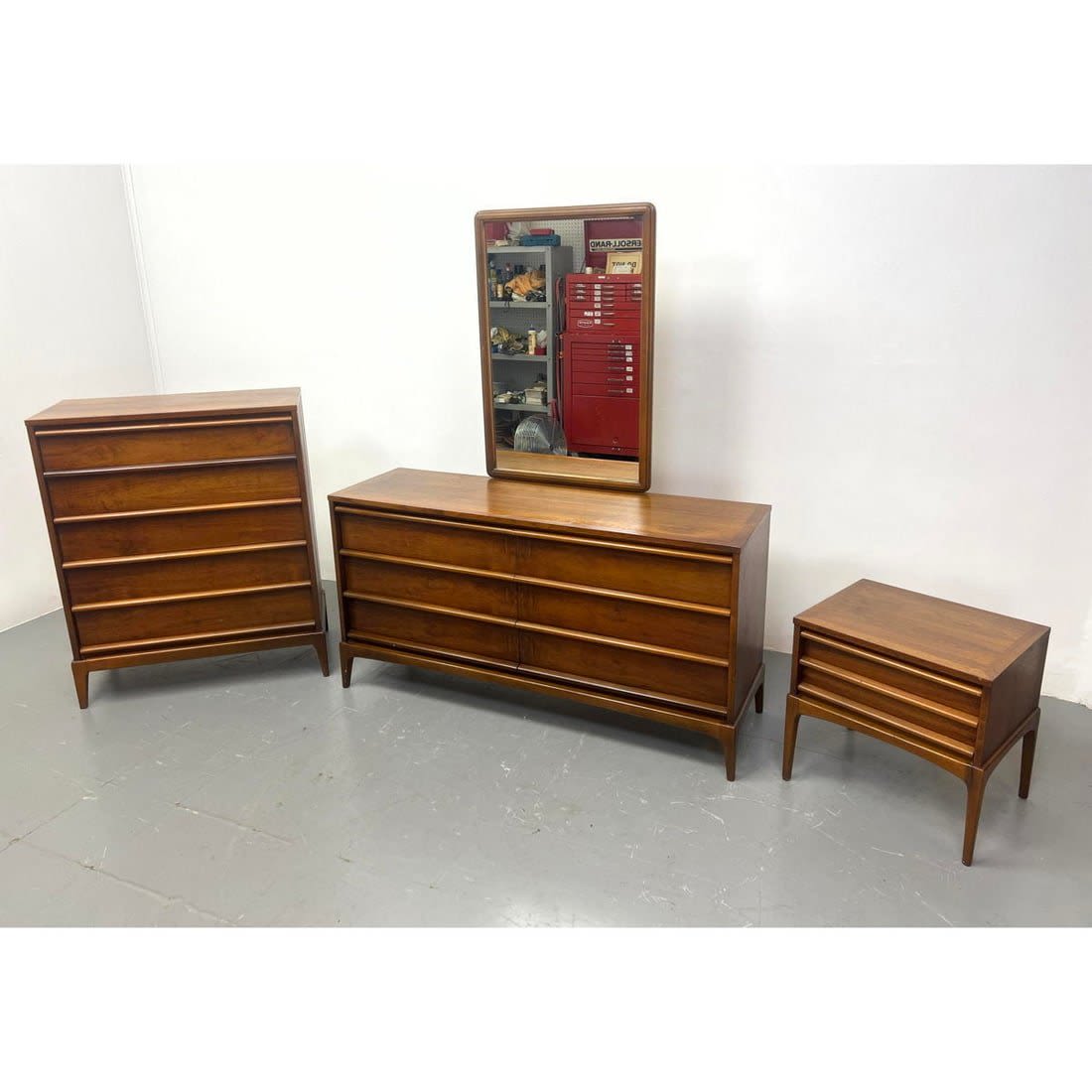 4pc LANE American Modern Walnut 362deb