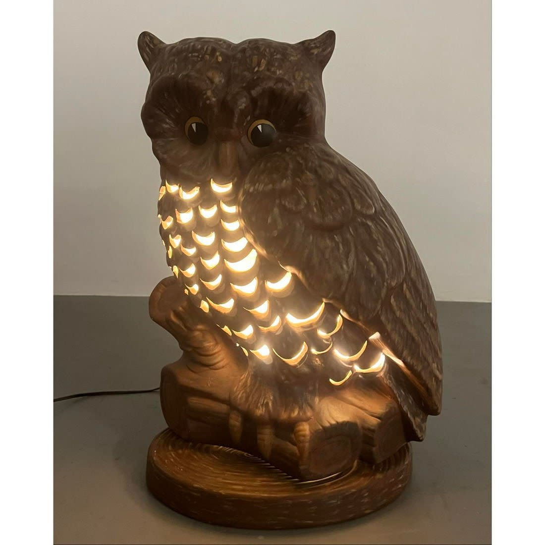 Owl Figural Table Ceramic Lamp.