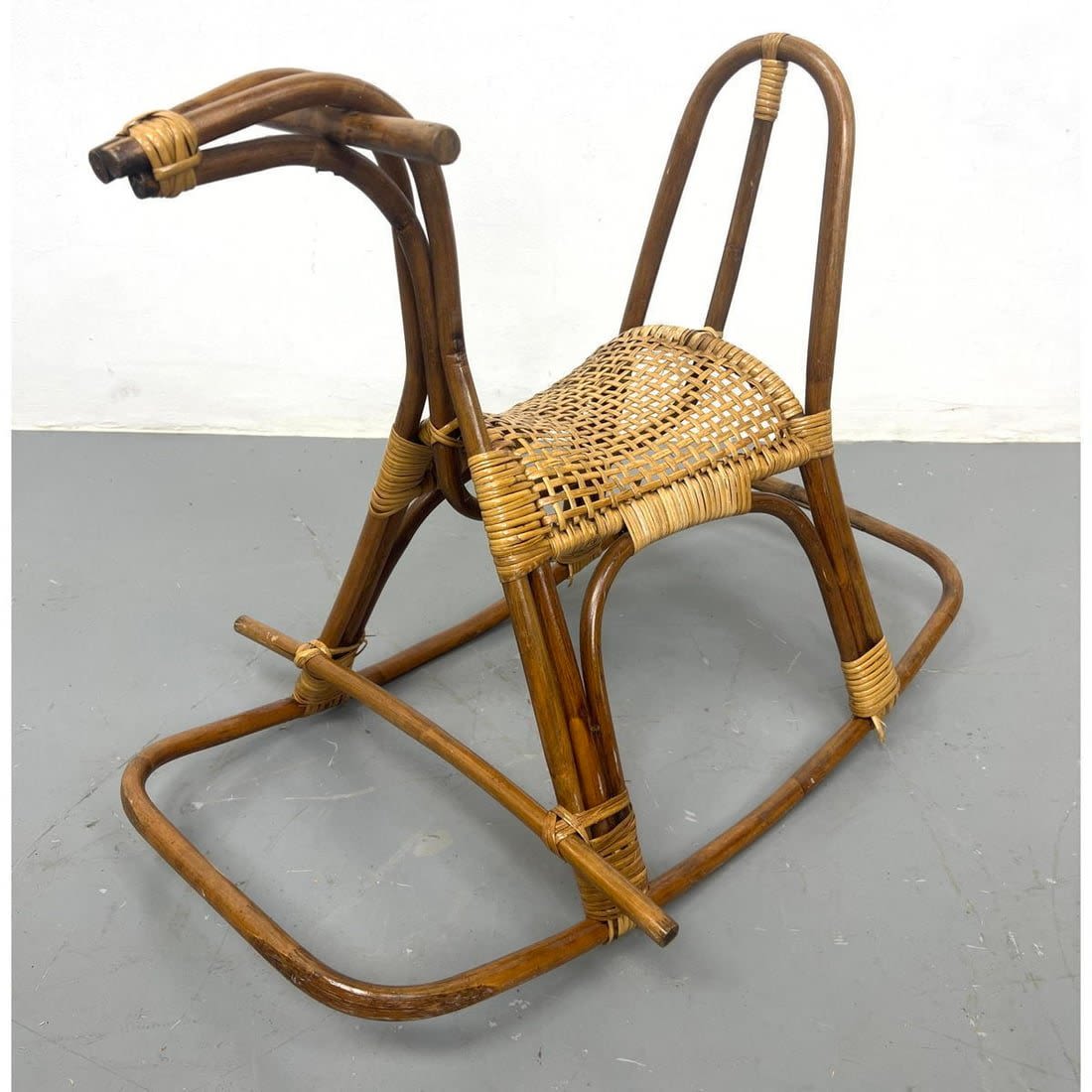 Albini Style Rattan Rocking Horse  362e2e