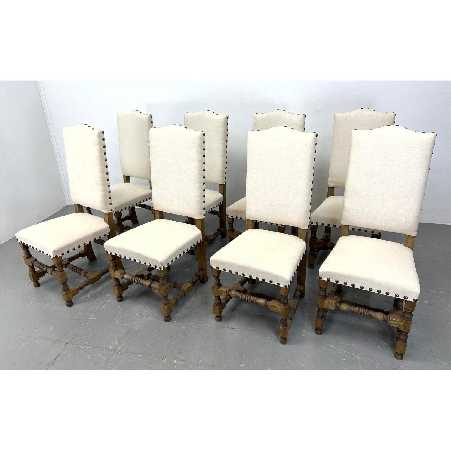 Set 8 Halo Spanish linen upholstered 362e43