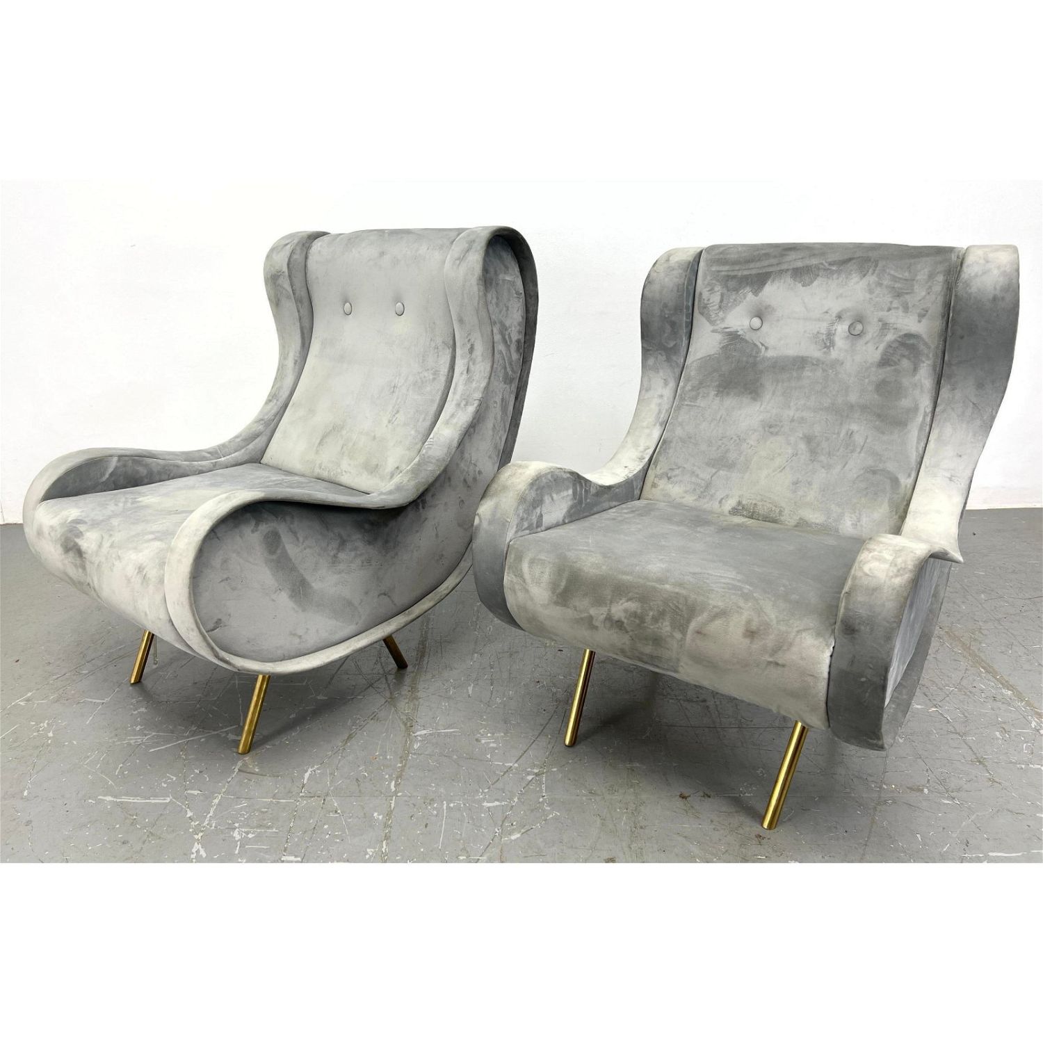 Pair Marco Zanuso Style Lady Chairs.