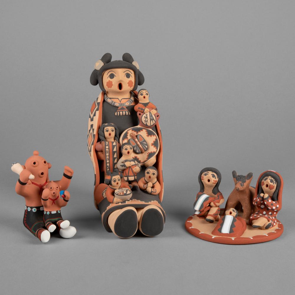 GROUP OF THREE POTTERY SCENES: MUDHEADS