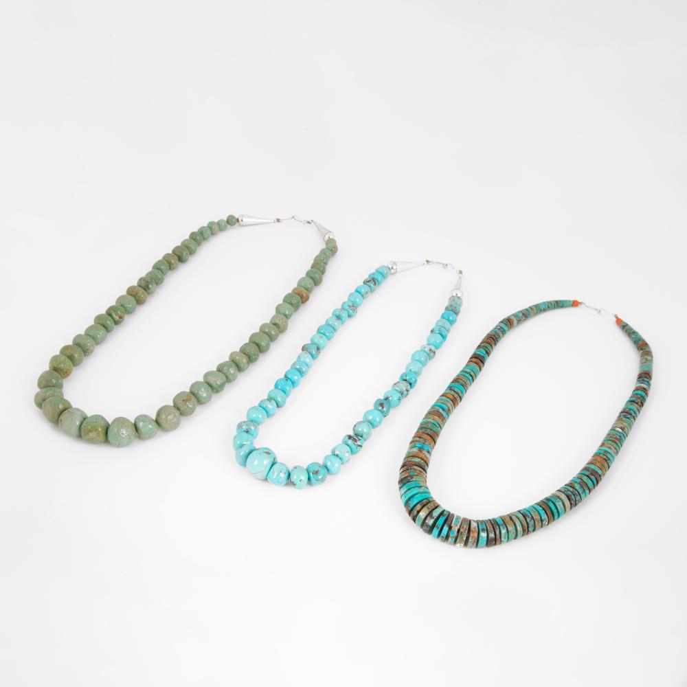 THREE TURQUOISE NECKLACES BY LESTER