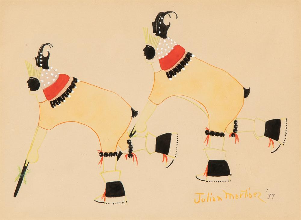 JULIAN MARTINEZ, TWO DEER DANCERS, 1937Julian