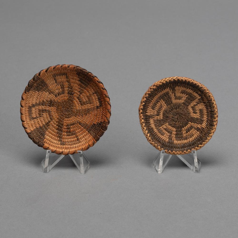 PIMA, PAIR OF MINIATURE BASKETRY