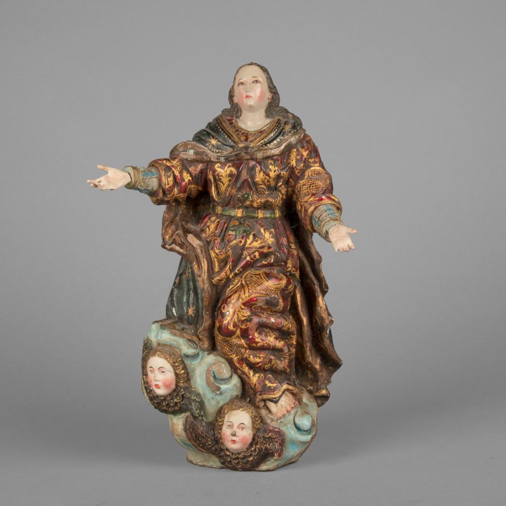 SPANISH COLONIAL POLYCHROME VIRGIN 363248