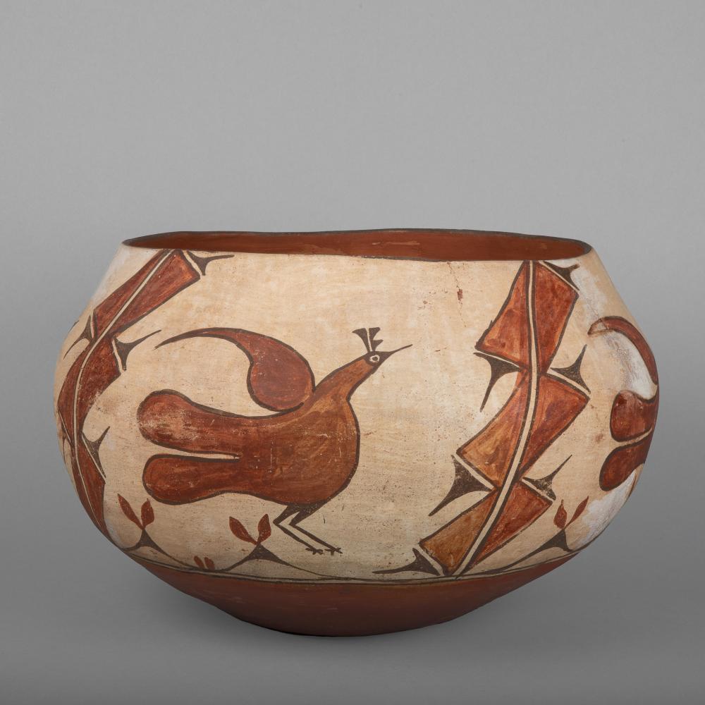 ZIA BIRD POLYCHROME POTTERY CA  3632a1