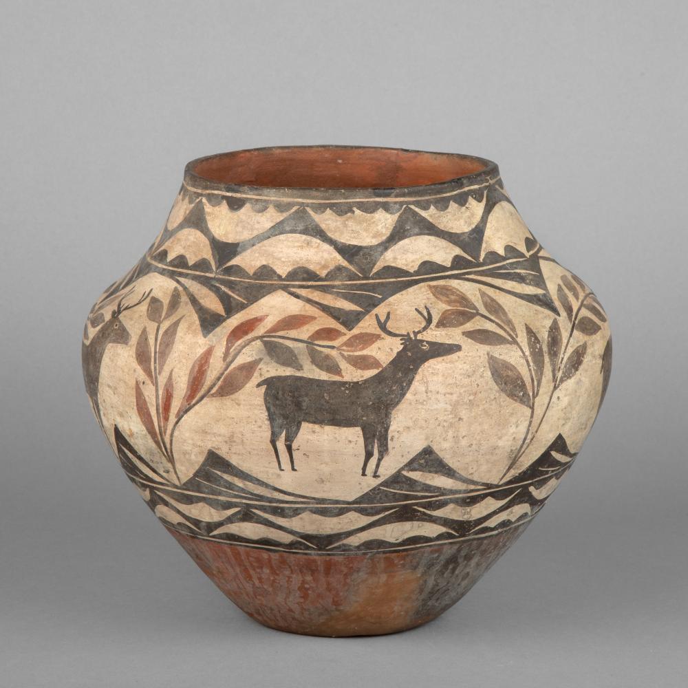 ZIA, DEER POLYCHROME JAR, CA. 1900Zia,