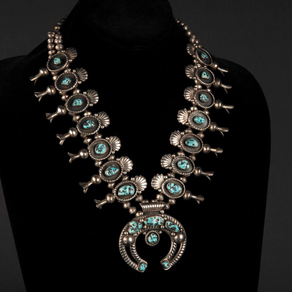NAVAJO STYLE, SILVER AND TURQUOISE