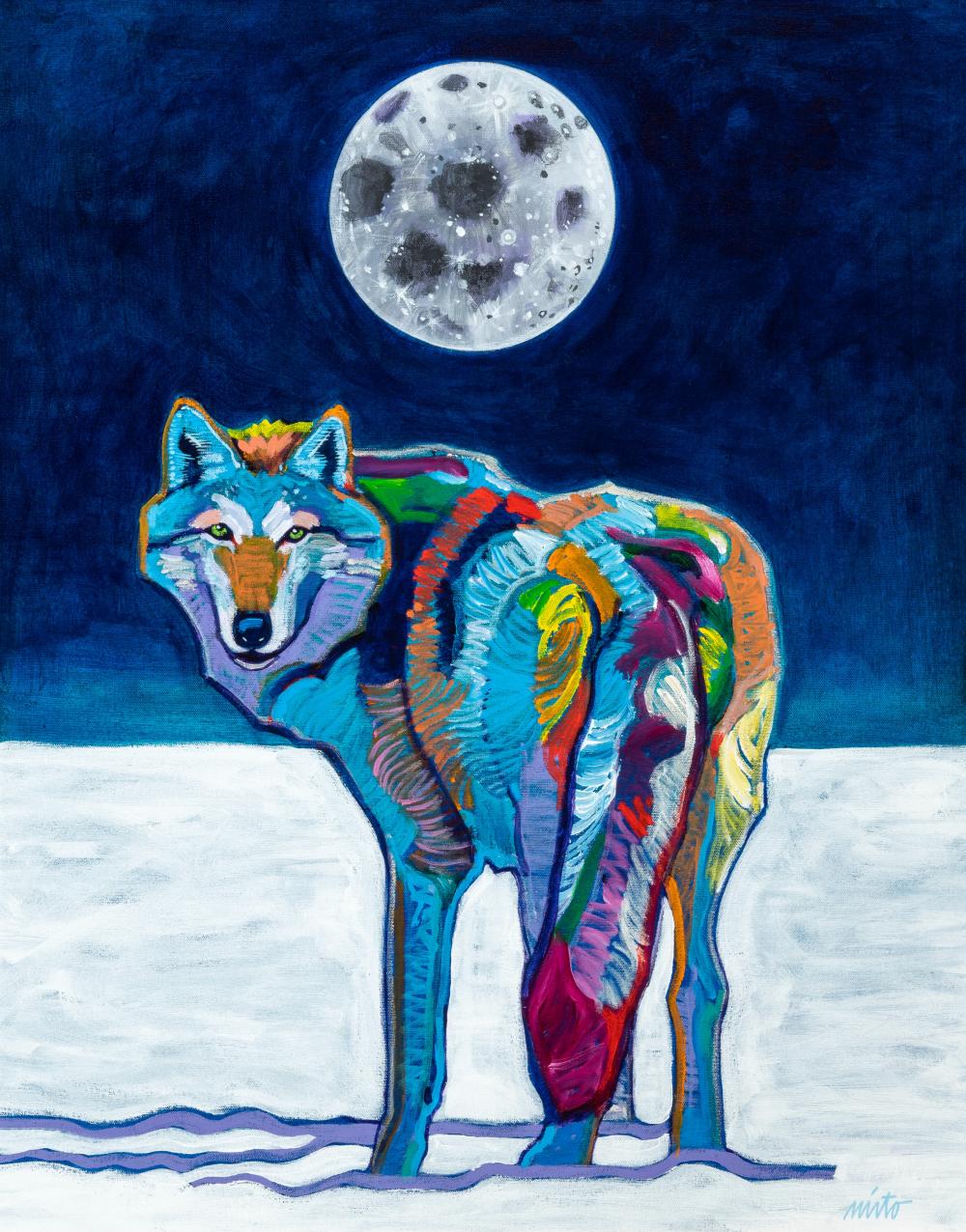 JOHN NIETO WOLF IN THE MOONLIGHT  36330e