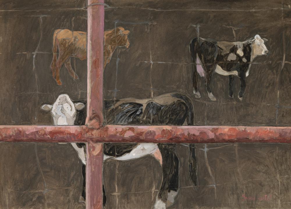 SUSAN HERTEL COWS AT NIGHT 1988Susan 36334c