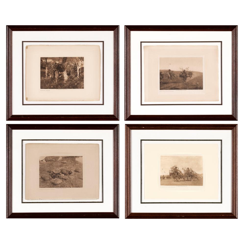 EDWARD S. CURTIS, GROUP OF FOUR PHOTOGRAVURES,