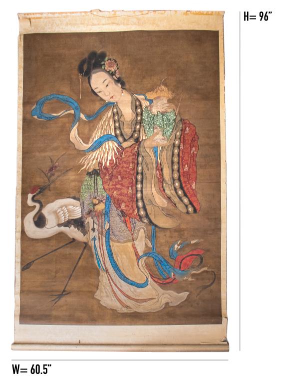 CHINESE CHANG E CRANE MAIDEN SCROLL 36347a