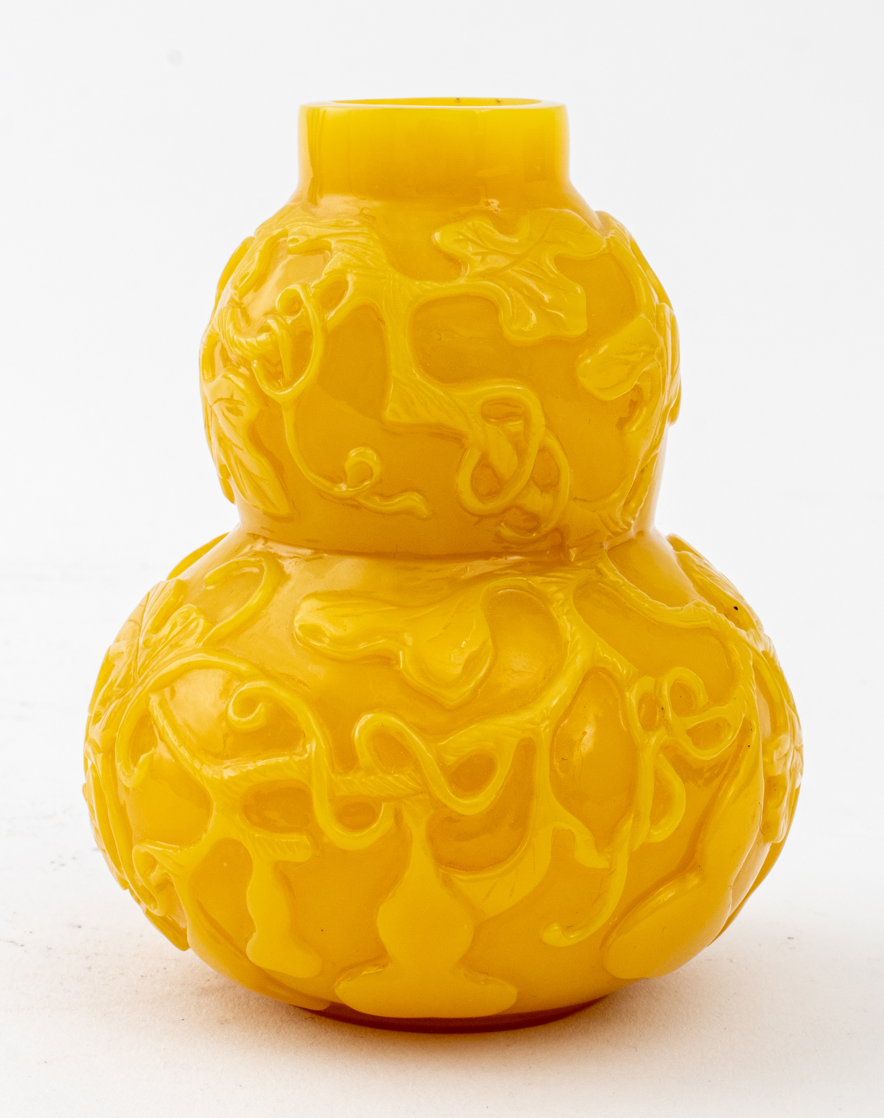 CHINESE YELLOW PEKING GLASS DOUBLE 3634ff