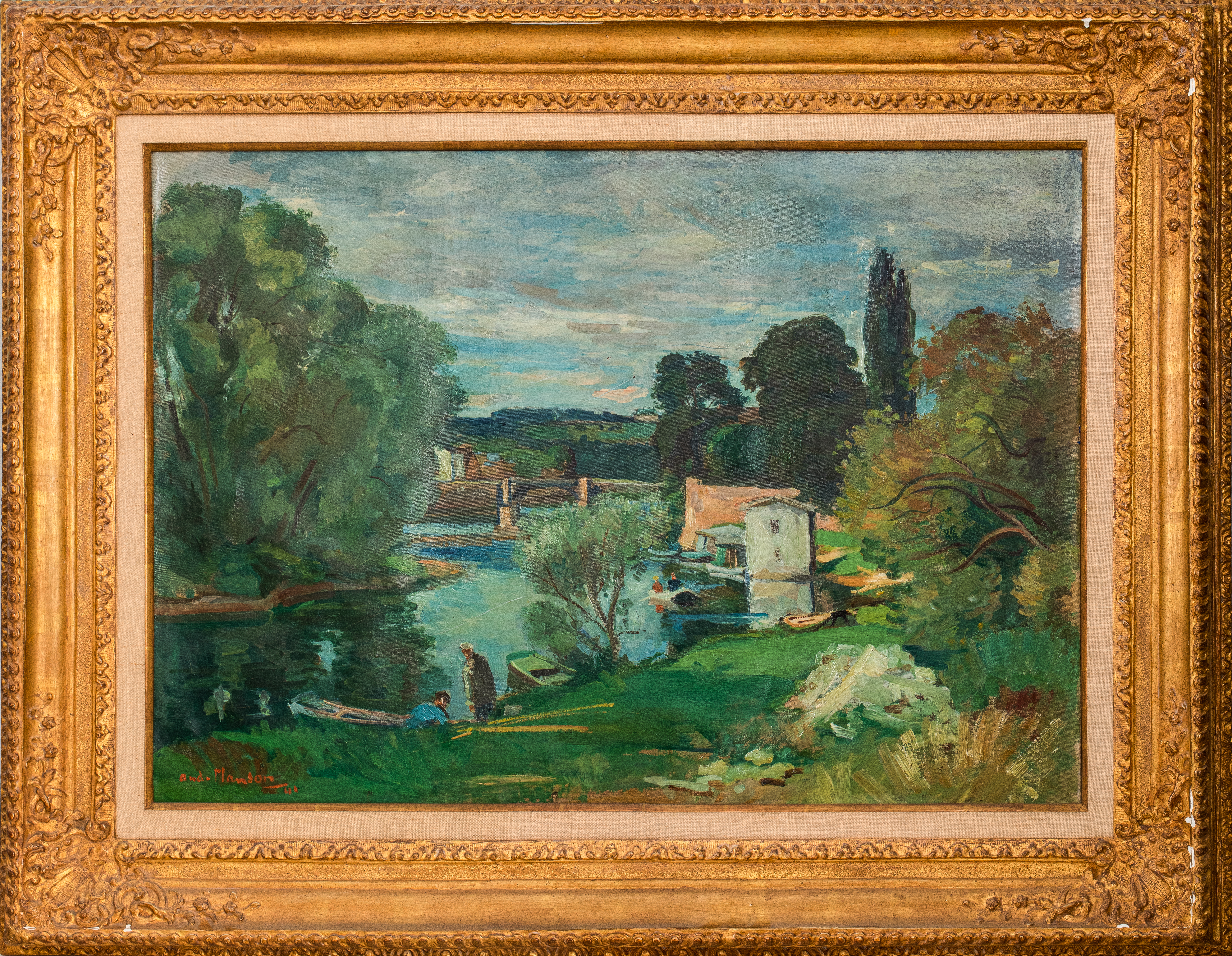 ANDRE PLANSON OIL ON CANVAS RIVER 363537