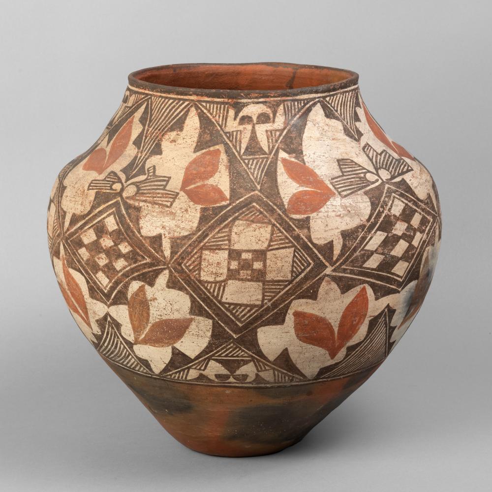 ZIA POLYCHROME WATER JAR CA  3635be