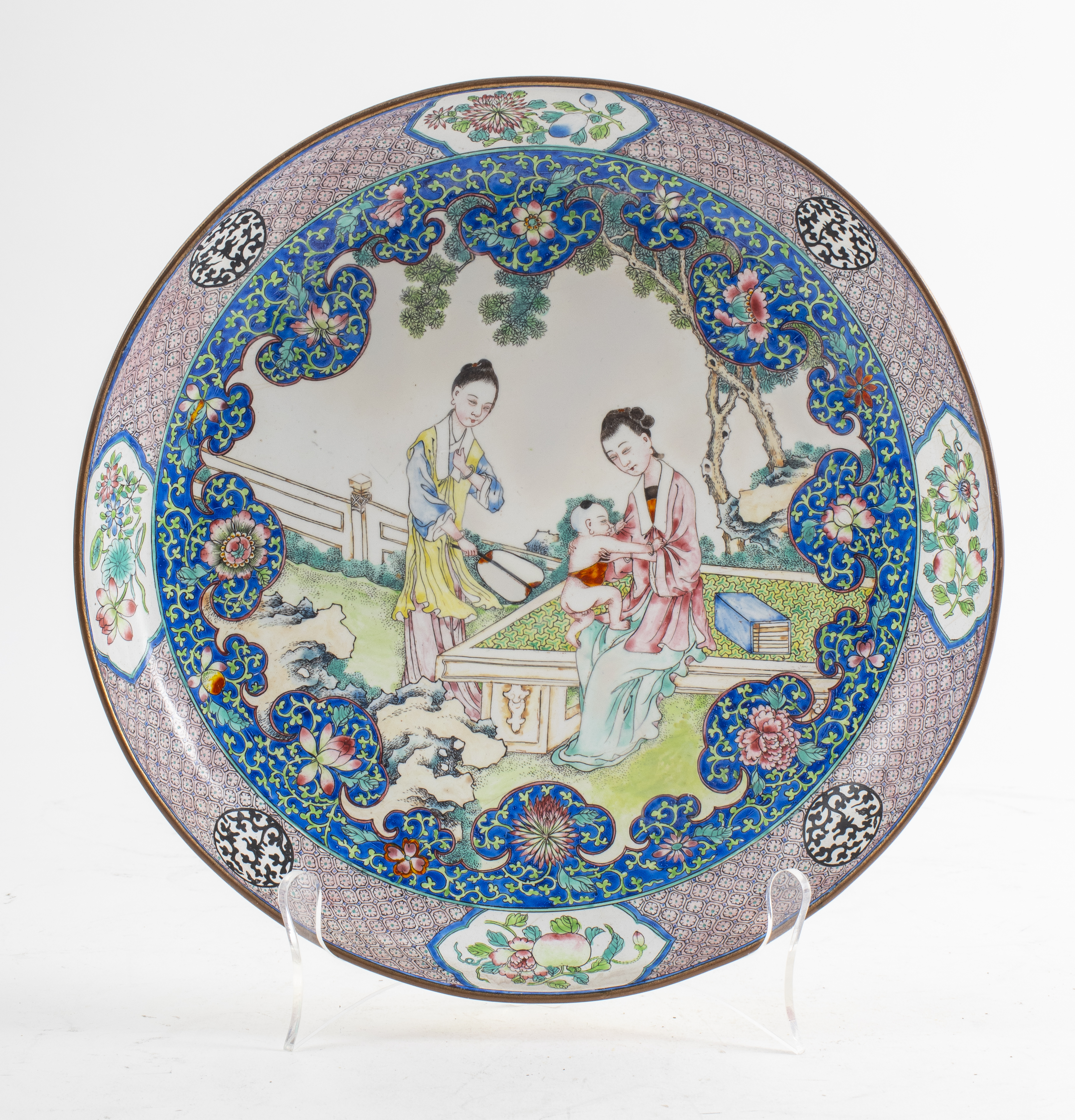 CHINESE CANTON ENAMEL PLATE 18th/19th