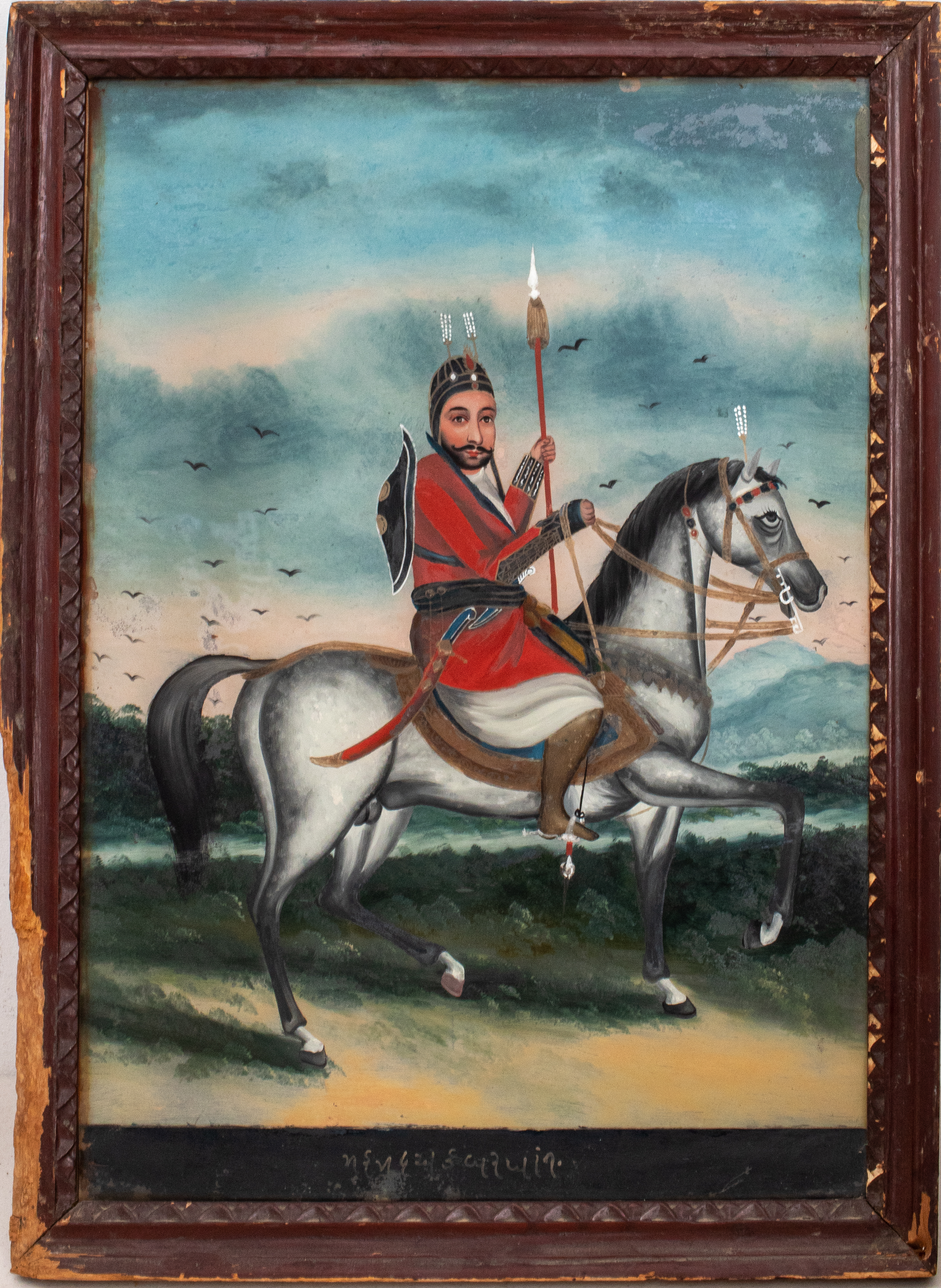 INDIAN REVERSE PAINTING ON GLASS 3636ab