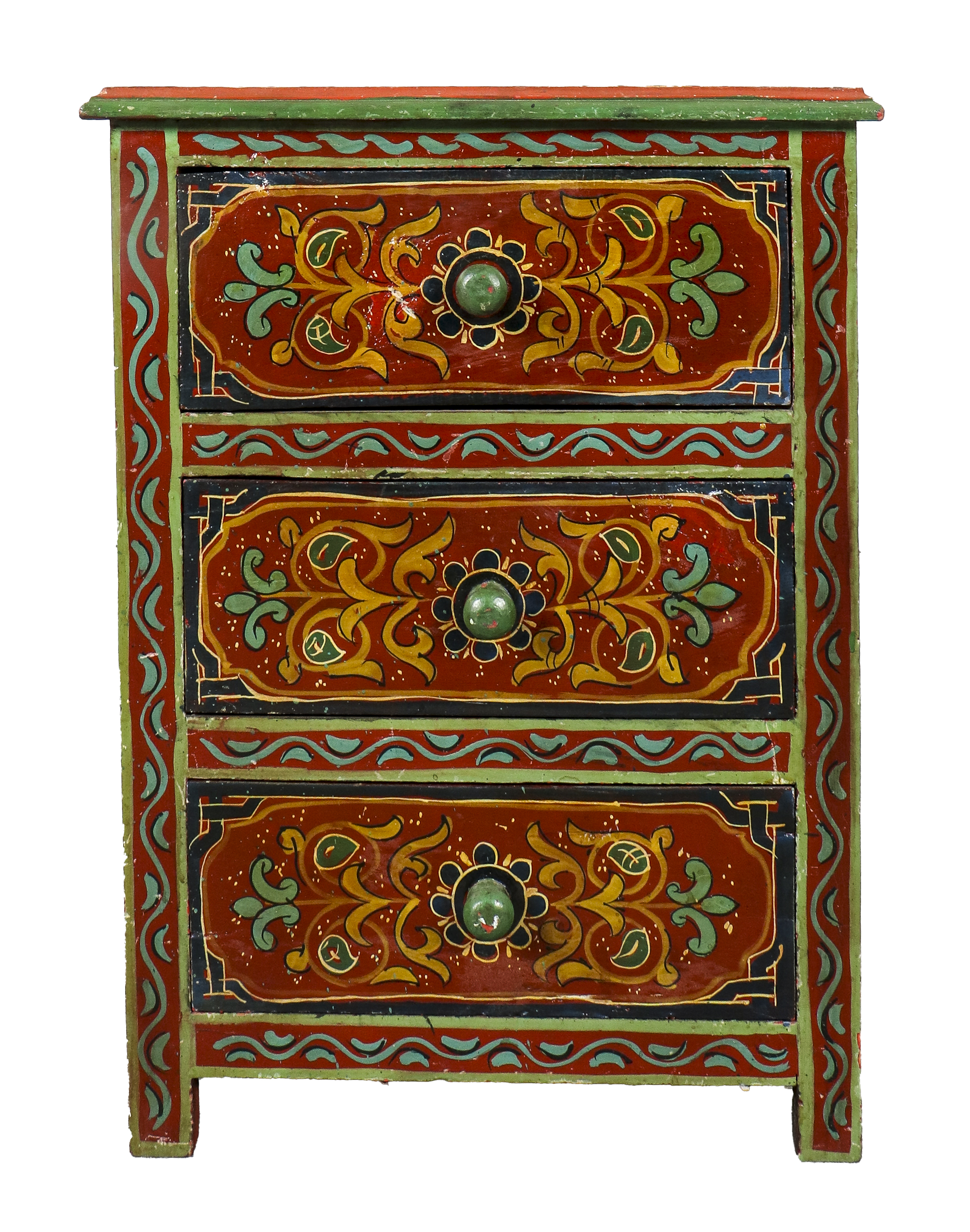 TIBETAN PAINT DECORATED CHEST OF 3636cc