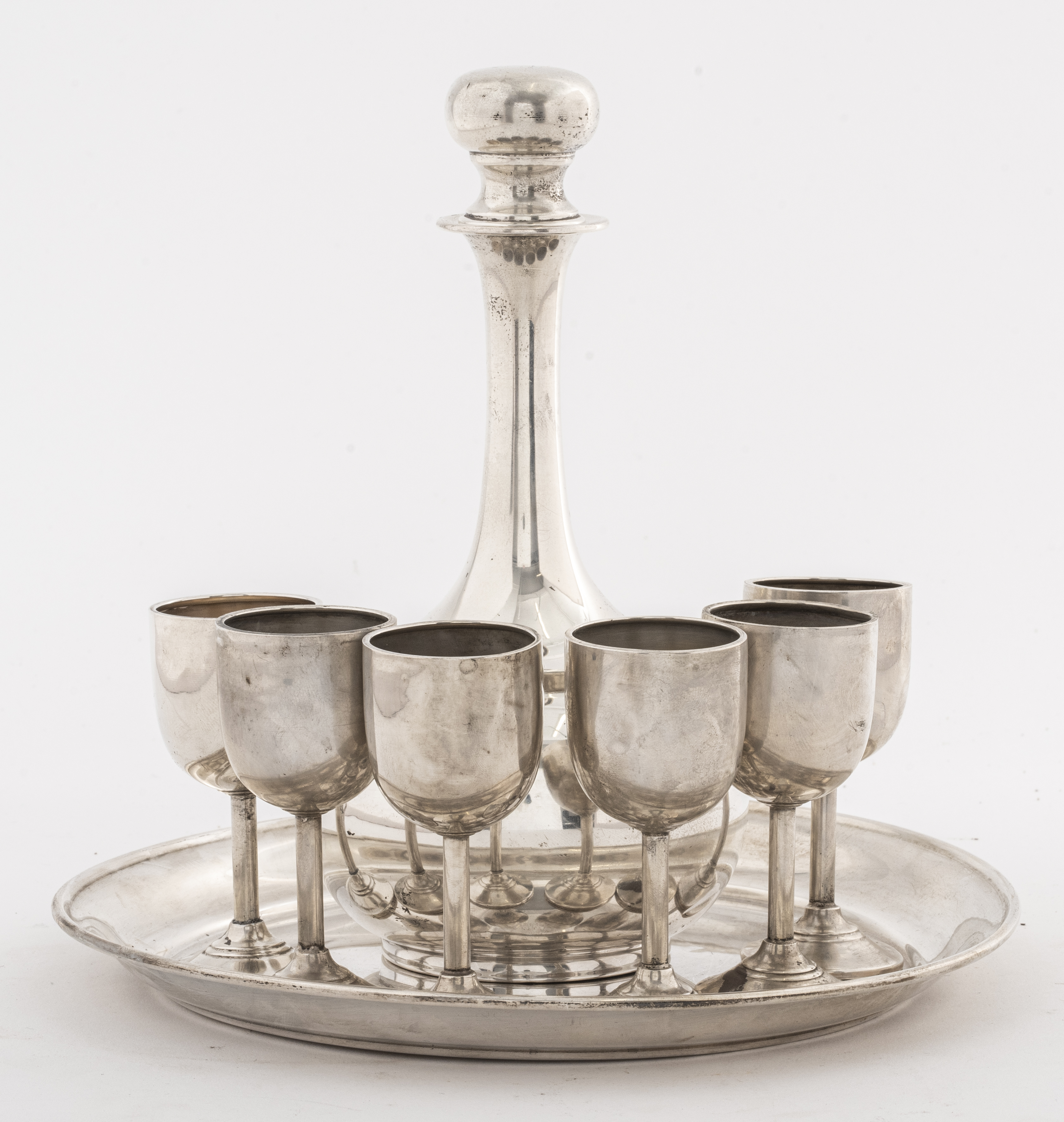 A.C. STERLING SILVER DECANTER SET,