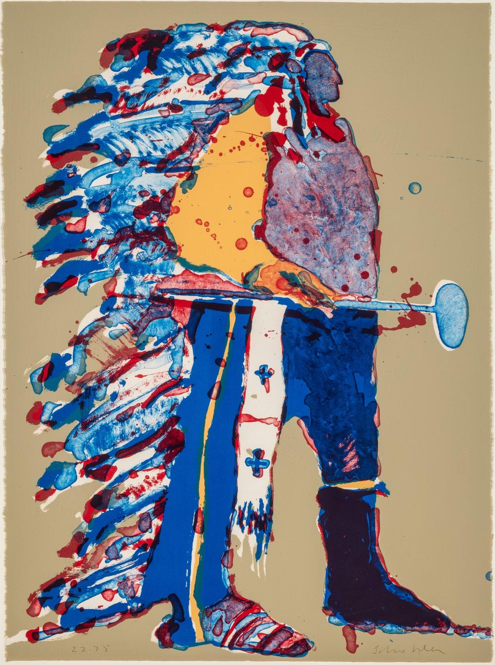 FRITZ SCHOLDER, INDIAN WITH TOMAHAWK,