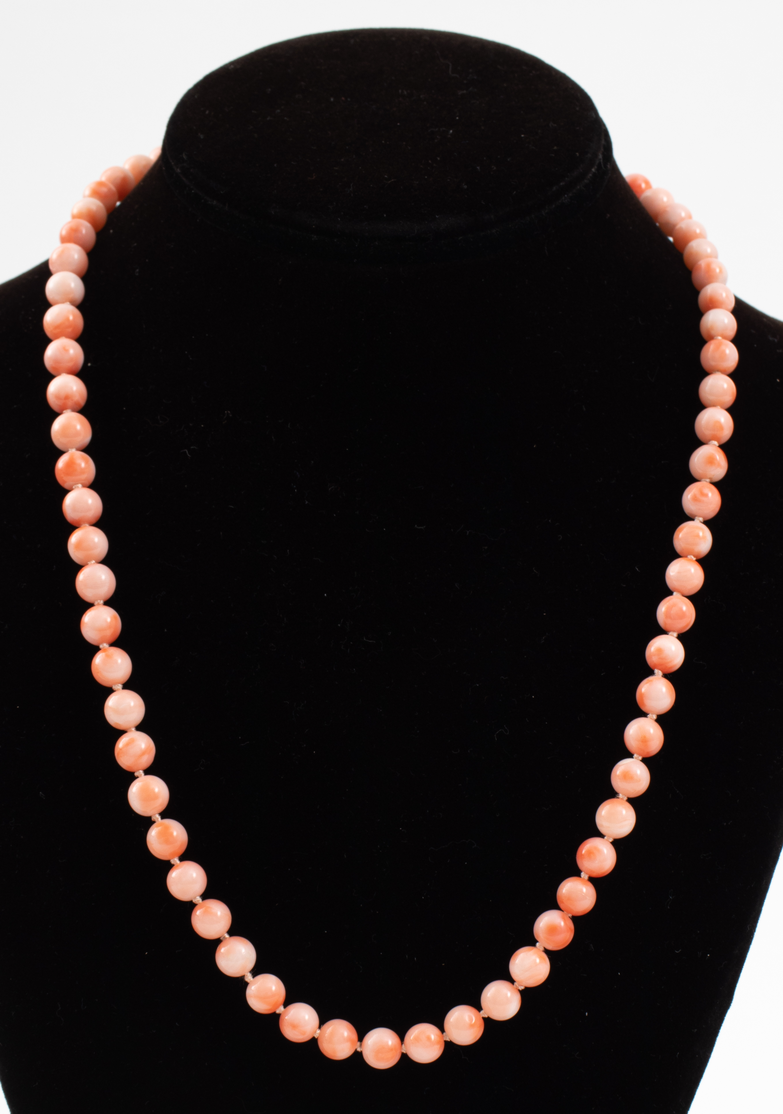 7 MM ANGEL SKIN CORAL NECKLACE