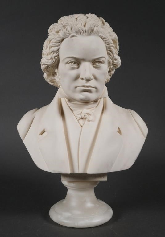 BEETHOVEN BUST MOLDED AND ALABASTERMarked 3638d6