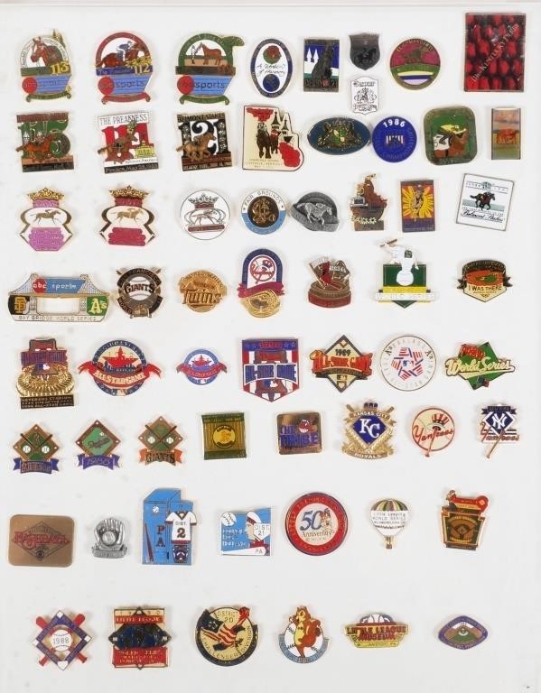 (60) COLLECTORS LAPEL PINS, MLBVintage