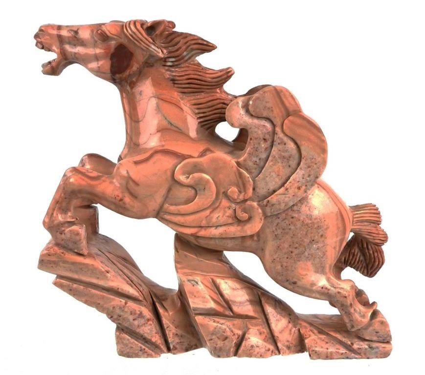 CARVED PEGASUS WINGED HORSE MARBLE 363906