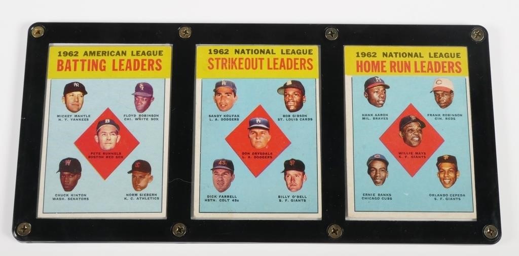 1963 TOPPS #3 #9 #2 1962 LEADERS CARDSTopps