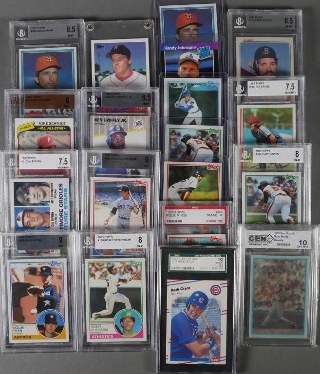  20 BASEBALL CARDS MOST GRADEDLot 36399a