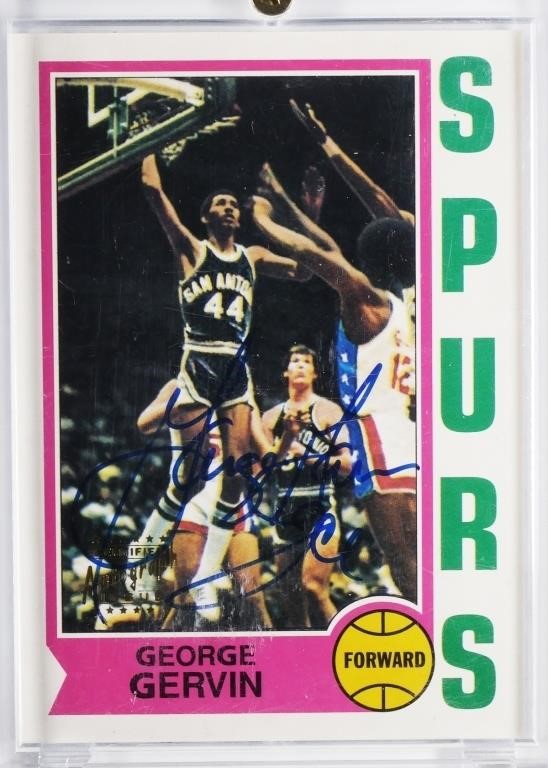 1996 TOPPS GEORGE GERVIN RC AUTO 3639b5