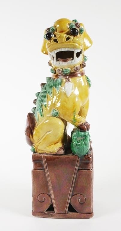 FOO DOG WITH PUP CHINESEYellow 363a03