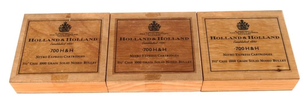 (3) AMMO HOLLAND & HOLLAND BOXES