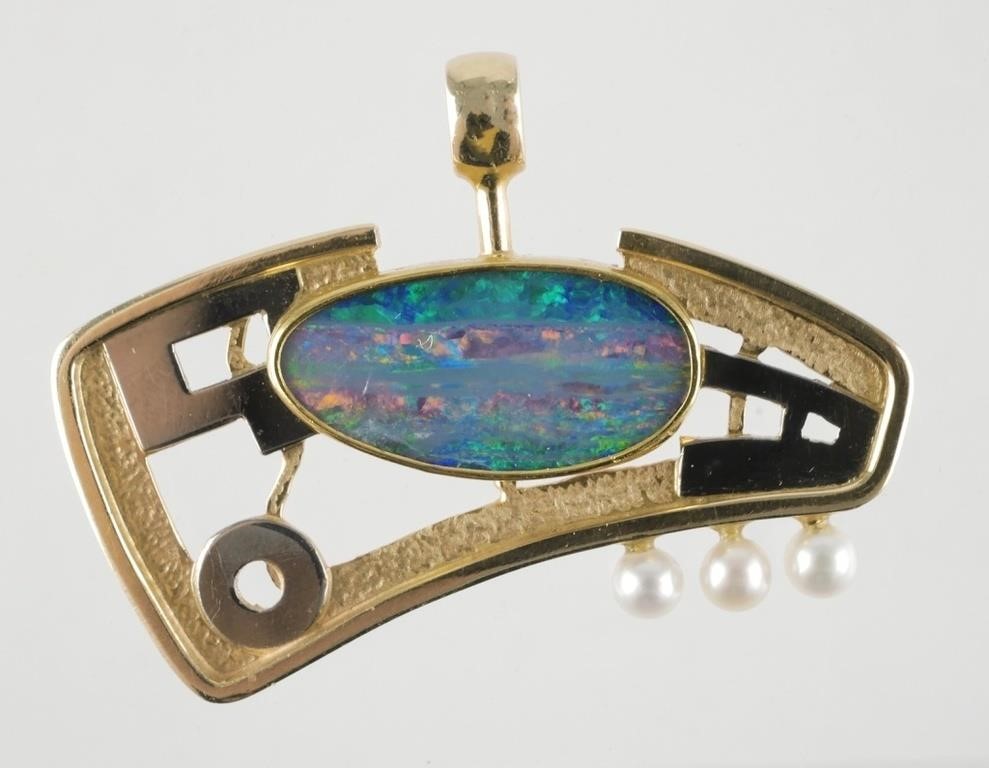 22K GOLD WENDY NEWMAN OPAL PENDANTContemporary 363ab7