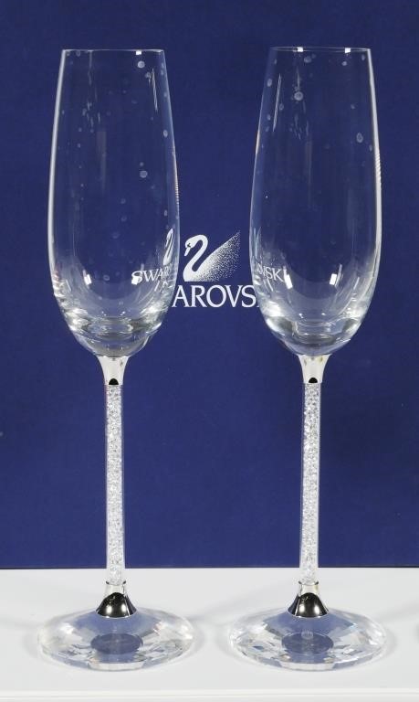 SWAROVSKI CRYSTAL TOASTING FLUTES 3661fa