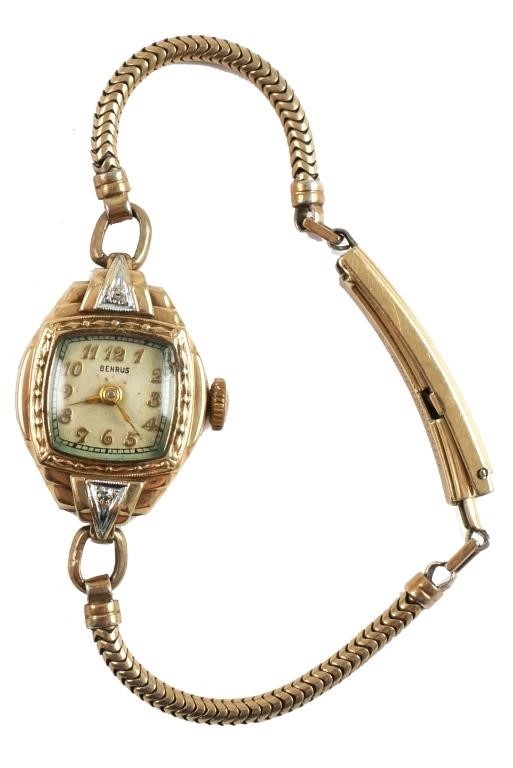 10K GOLD BENRUS LADIES WATCH